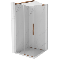 Mexen Rox L stumdomos dušo durys 90 x 90 cm, permatomos, rožinis auksas - 8C2L-090-090-60-00