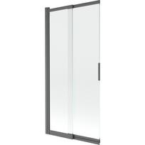 Mexen Fox dvisparnis stumdomas dušo sienelė 85 x 150 cm, skaidri, šlifuota pilkai juoda - 891-085-002-66-00