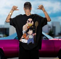 Retro Dragon Ball Manga Roshi Son Goku Kid Kind  Herren Bio T-Shirt 4XL
