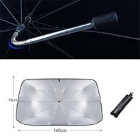79x140cm 7-Layer UV Blocking Car Sun Shade Windshield Umbrella Flexible Handle