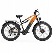 Elektrinis dviratis - LANKELEISI - MG800 - 1000W - 48V 20Ah baterija - Hidrauliniai stabdžiai oranžinė