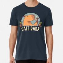 CafeBara - Mielas kavos kapibara marškinėliai S-5XL Geriausi marškinėliai S