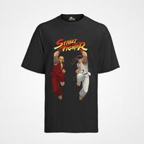 Retro Street Fighter vyriški marškinėliai  Ryu komanda prieš Keną Capcom Arkada Bio 2XL