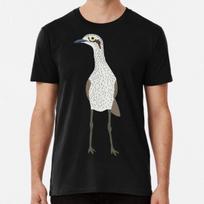 Bush Stone-Curlew on Black Premium T-Shirt S to 5XL Made in the AU/USA T-Shirt 3XL