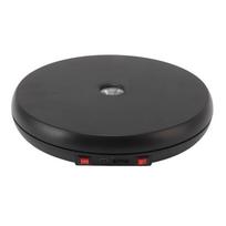 Elektrinis besisukantis vitrinos stalelis su LED apšvietimu 25cm, tylus, 20kg apkrova, besisukantis stendas papuošalams juoda