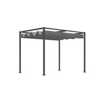 Pergola - MUVOE - Stumdomas stogas - Atspari vandeniui - Matmenys 298x213x221 cm - Pilka pilka