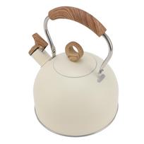 2.5 Liter Whistling Tea Kettle Stainless Steel Teapot with Handle for Electric Stove Gas Stove smėlis