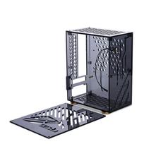 Nešiojamas mažas kompiuterio korpusas Plexiglass korpusas Kompaktiškas PC korpusas Stacionaraus PC korpusas Mini ITX pagrindinė plokštė FLEX maitinimo blokas juoda