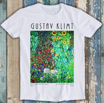 Gustav Klimt Farm Garden With Sunflowers Belvedere Museum Gift Tee T Shirt 2309 S