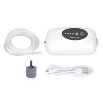 Fish Tank Air Pump Portable Dustproof USB Port Quiet Aquarium Rechargeable Air Pump with Dual Mode Type 1 white