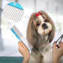 3 Colors Pet Hair Trimmer Comb Dog Cat Hair Comb Anti Static Comb Straight Row mėlyna