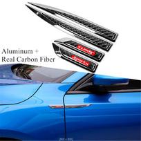 Pora Aliuminio+Anglies Pluošto Automobilio Šoninio Sparno Apdailos Dekoravimo Lipdukas Decal Emblema