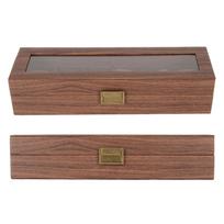 Watch Box Soft Detachable 6 Slots Large Capacity Watch Organizer Case with Glass Top for Storage Display 6 Slots