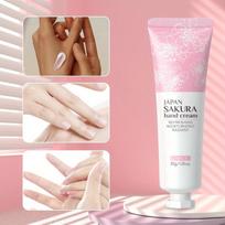 Sakura rankų kremas su vitaminu C vyšnių žiedų ekstraktu 72 valandų drėgmės užraktas greitai įsigeriantis neriebus žiemos priežiūros būtinas dovanų moterims mergaitėms 30g