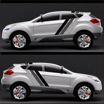 2x Automobilio Šoninės Kėbulo Lipdukai 3 Spalvų Juostuotas Stilius Dekoratyviniai Priedai