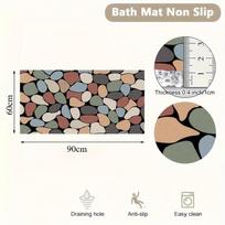 1pc Non-Slip Soft Comfort Shower Mat with Drainage Holes, Quick-Drying PVC Loofah Massage Mat for Wet Areas, Rectangular Bath Mat for Bathroom 60*90cm