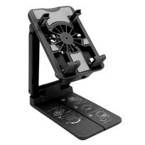 Cell Phone Cooler Stand Height Adjustable Mobile Phone Radiator Fan with Colorful RGB Lights for Live Streaming Mobile Pinkish