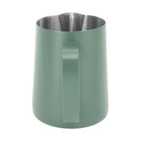 600ML Pieno putojimo puodelis 304 nerūdijančio plieno pieno putojimo ąsotis su smailia anga Latte meno ąsotis su vidine skale žalia