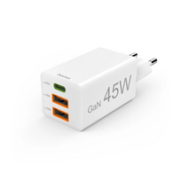 Hama - Netzteil - USB-C, GaN, Power Delivery - Wechselstrom 100-240 V - 45 Watt - Ausgangsanschlüsse: 2 - weiß (00201995)