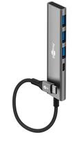 Goobay Slim 4-Port USB-Hub USB-C auf/USB-A 5Gbit/s - -Stecker> 1x (76562)