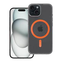 Spalvingas Drop Glue žiedas Mag dėklas, suderinamas su MagSafe, iPhone 15 oranžinis