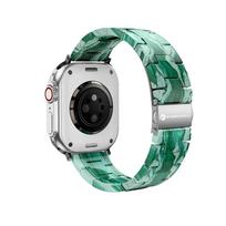 FORCELL F-DESIGN FA04 marmuro tekstūros dervos dirželis APPLE Watch 38 / 40 / 41 mm žalias