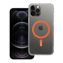 Krištolinė žiedų lipni dėklas, suderinamas su MagSafe, IPHONE 12 PRO MAX oranžinės spalvos