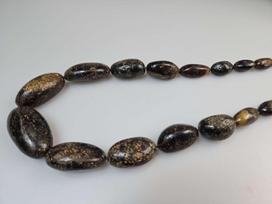 Masyvūs juodi gintariniai karoliai Raw Amber necklace