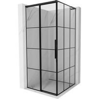 Mexen Rox L stumdomas dušo kabinas kairysis modelis 90 x 90 cm, juodas tinklelis, juoda - 8C2L-090-090-70-77-L