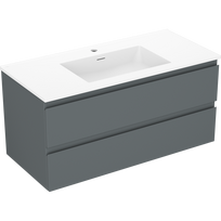 Mexen Orio vonios spintele 100 cm su Otis kriaukle, 2 stalčiai, grafitas matinis/baltas matinis - 91A10-10047-2-BFF66-W18M01