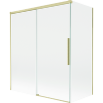 Mexen Rox dviejų dalių išvažiuojama vonios siena 140 + 70 x 150 cm, permatoma, auksinė šlifuota - 8C9-140-070-55-00