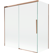 Mexen Rox dviejų sparnų stumdomas dušo ekranas 150 + 70 x 150 cm, skaidrus, rožinis auksas - 8C9-150-070-60-00