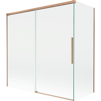 Mexen Rox stumdomos dviejų dalių dušo sienelės 160 + 80 x 150 cm, skaidrus, šlifuotas varis - 8C9-160-080-65-00