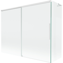 Mexen Rox L stumdomas vonios ekranas 2-duris 190 + 90 x 150 cm, skaidrus, baltas - 8C9L-190-090-20-00
