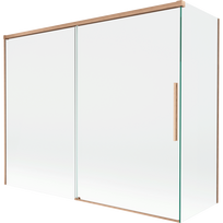 Mexen Rox dušo pertvara, 2 dalių, praplečiama 190 + 90 x 150 cm, skaidri, šlifuotas varis - 8C9-190-090-65-00