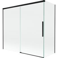 Mexen Rox dviejų dalių dušo širma 170 + 75 x 150 cm, permatoma, juoda - 8C9-170-075-70-00
