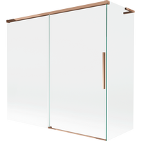 Mexen Rox L vonios ekranas su 2 stumdomais sparnais 170 + 70 x 150 cm, skaidrus, rožinis auksas - 8C9L-170-070-60-00