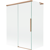 Mexen Rox L vonios sienelė, 2-durų stumdomos 120 + 70 x 150 cm, permatomas, šlifuotas varis - 8C9L-120-070-65-00