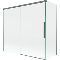 Mexen Rox dviejų dalių stumdomas vonios ekranas 170 + 70 x 150 cm, skaidrus, tamsus metalas - 8C9-170-070-95-00