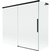 Mexen Rox L vonios pertvara dvisparnė stumdomoji 170 + 75 x 150 cm, permatoma, juoda - 8C9L-170-075-70-00