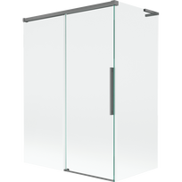 Mexen Rox L vonios sienelė 2 dalių stumdomas 120 + 70 x 150 cm, permatomas, ginkluotas metalas - 8C9L-120-070-95-00