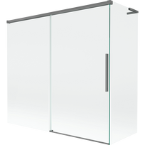 Mexen Rox L vonios ekranas, dviejų dalių stumdomas 170 + 70 x 150 cm, skaidrus, ginklo metalo spalva - 8C9L-170-070-95-00