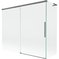 Mexen Rox L vonios ekrano 2-durų stumdomas 180 + 80 x 150 cm, skaidrus, šaunus metalas - 8C9L-180-080-95-00
