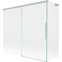 Mexen Rox L vonios sienelė 2 durų stumdomas 170 + 80 x 150 cm, permatomas, šlifuotas nikelis - 8C9L-170-080-97-00