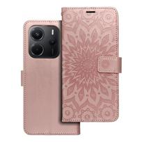 MEZZO knygų dėklas XIAOMI Redmi Note 14 5G mandala rožinė auksinė