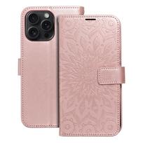 MEZZO knygų dėklas IPHONE 15 Pro Max mandala rožinės aukso