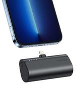 VEGER nešiojamasis akumuliatorius 5000 mAh su integruotu Lightning jungtimi PD QC3.0 3A 20W PlugOn (W0556P) juodos spalvos