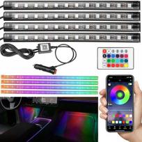 Automobilinė RGB juosta su nuotolinio valdymo pulteliu salono apšvietimu