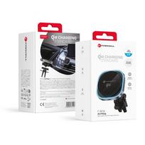 FORCELL F-GRIP Air Mag (F-07) magnetinis automobilio laikiklis oro angai su belaidžiu įkrovimu, suderinamas su MagSafe Qi2 15W pilkas