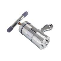 Manual Press Pasta Machine Stainless Steel Hand Wringing Noodles Making Machine with 5 Noodle Mould